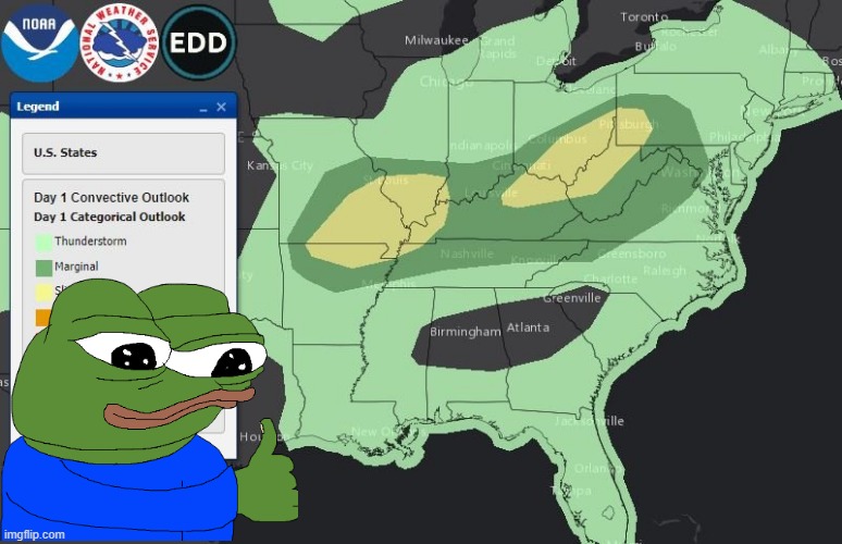 Pepe Sighting Courtesy of NWS | image tagged in weather | made w/ Imgflip meme maker