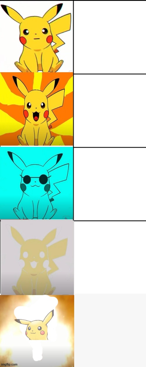 pikachu becoming canny(tommorow i will send the link to this template) | made w/ Imgflip meme maker