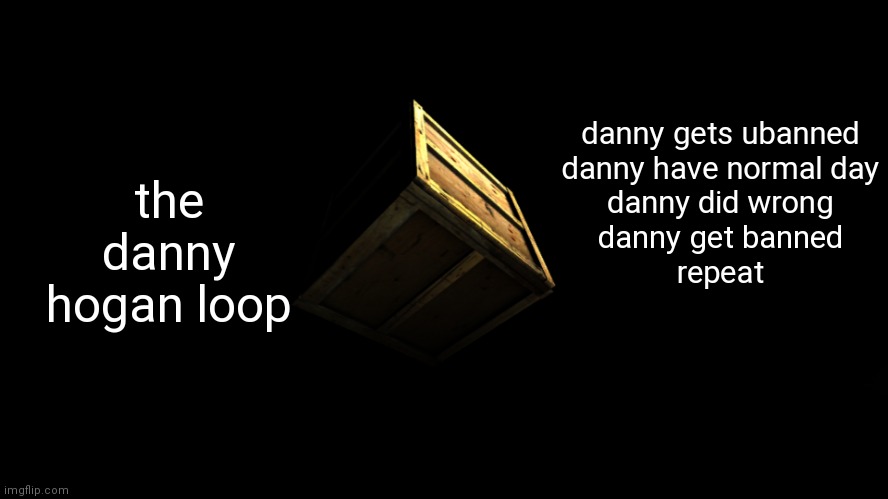 box | the danny hogan loop; danny gets ubanned
danny have normal day
danny did wrong
danny get banned
repeat | image tagged in box | made w/ Imgflip meme maker