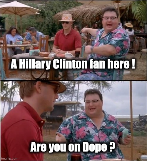 See Nobody Cares Meme | A Hillary Clinton fan here ! Are you on Dope ? | image tagged in memes,see nobody cares | made w/ Imgflip meme maker