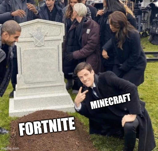 Grant Gustin over grave | MINECRAFT; FORTNITE | image tagged in grant gustin over grave | made w/ Imgflip meme maker