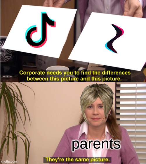 tiktok vs zoomerang | parents | image tagged in memes,they're the same picture | made w/ Imgflip meme maker