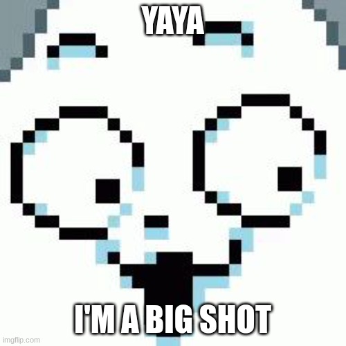 Temmie | YAYA I'M A BIG SHOT | image tagged in temmie | made w/ Imgflip meme maker