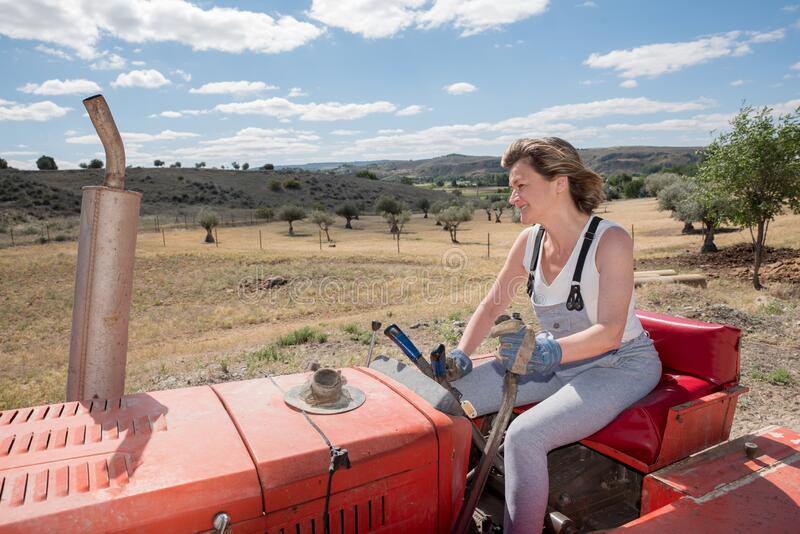 High Quality Woman on tractor Blank Meme Template