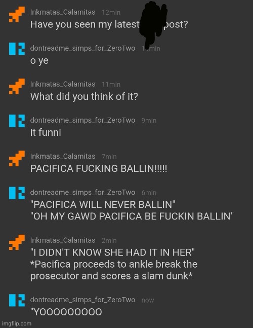 Pacifica is an oc of mine | made w/ Imgflip meme maker