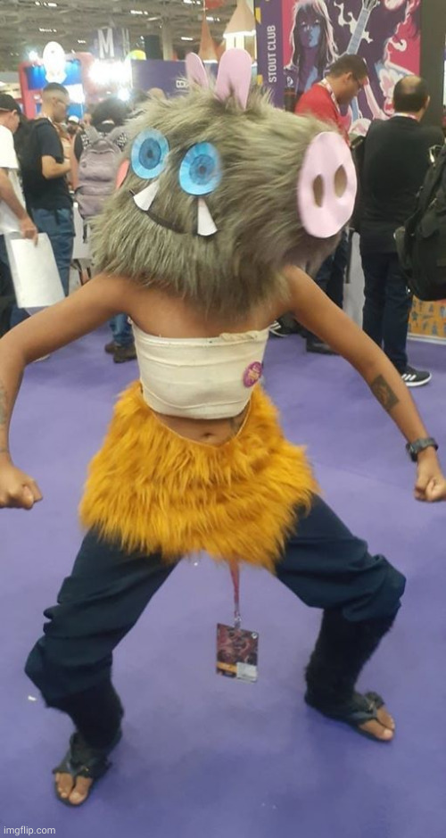 truly, the best cosplay | image tagged in demon slayer,peppa pig | made w/ Imgflip meme maker