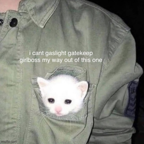 idk anymore | i cant gaslight gatekeep girlboss my way out of this one | made w/ Imgflip meme maker