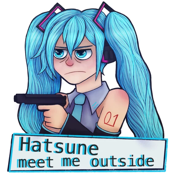 hatsune meet me outside Blank Meme Template