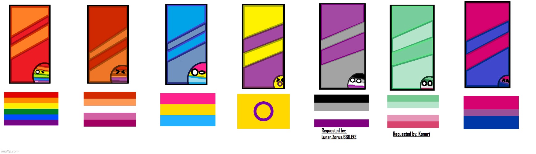 LGBTQ flags as countryballs 2 | made w/ Imgflip meme maker