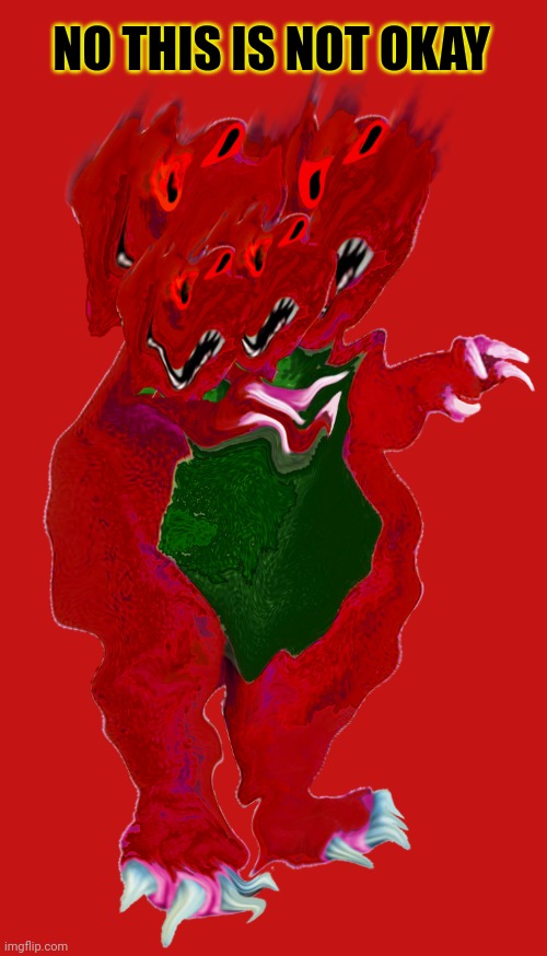 Cursed barney | NO THIS IS NOT OKAY | image tagged in cursed barney | made w/ Imgflip meme maker