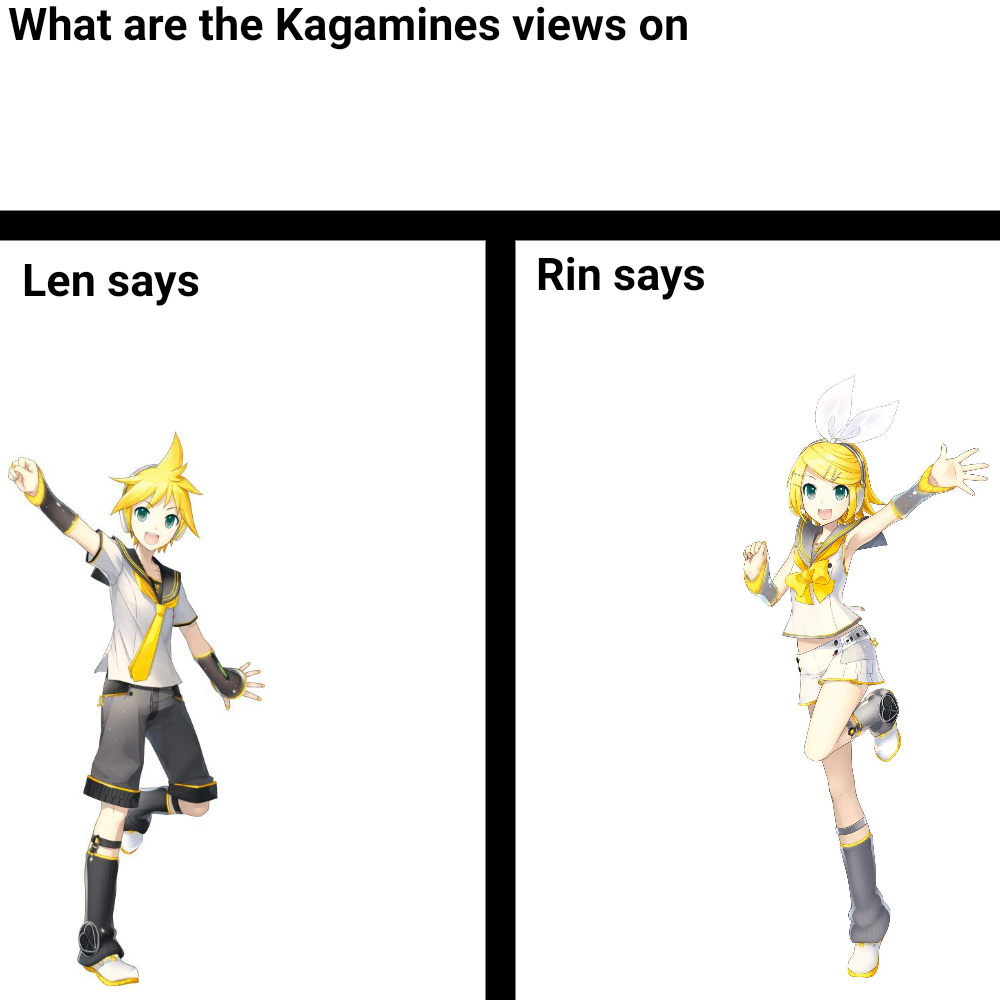 what are the kagamines views on Blank Meme Template