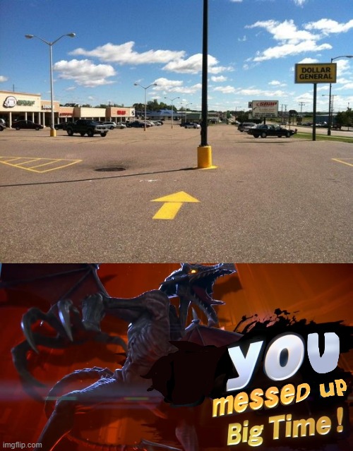 the pole's gonna slice a car in half | image tagged in ridley you messed up big time | made w/ Imgflip meme maker