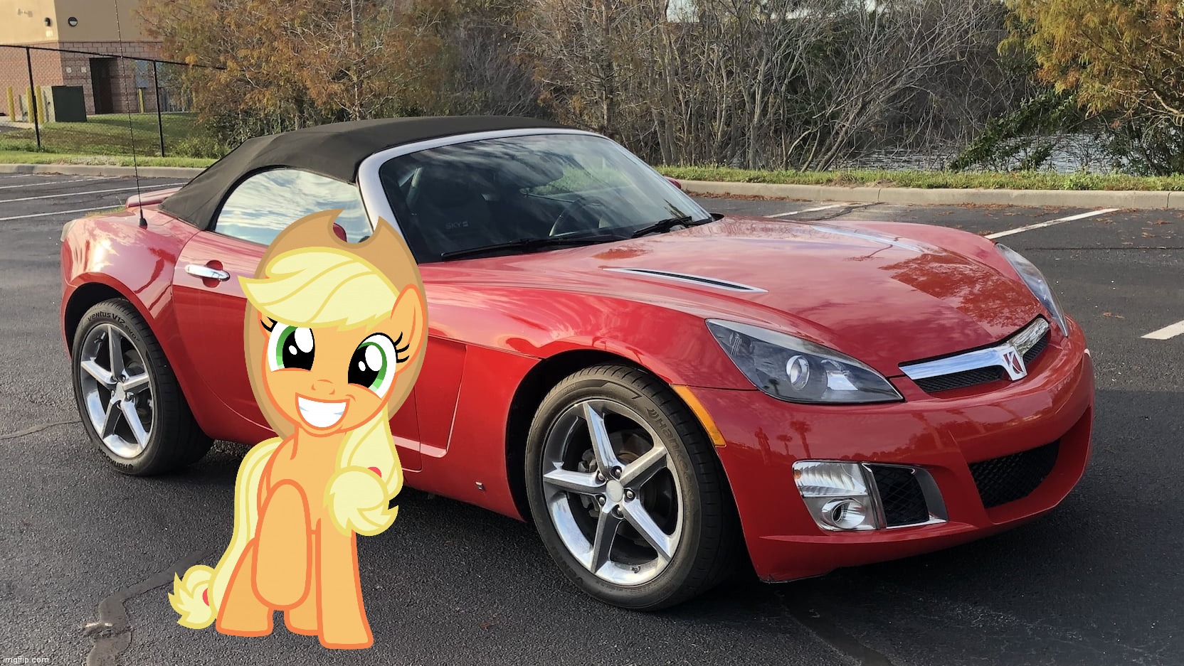 Applejack With Saturn Sky | image tagged in saturn sky,my little pony,real life,cars | made w/ Imgflip meme maker