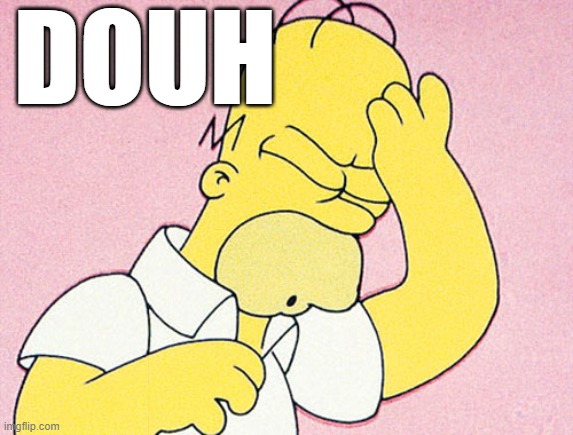 Homer Simpson D'oh | DOUH | image tagged in homer simpson d'oh | made w/ Imgflip meme maker
