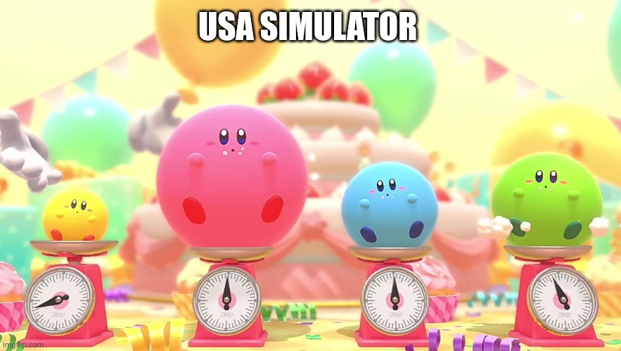 Fat kirby | USA SIMULATOR | image tagged in fat kirby | made w/ Imgflip meme maker