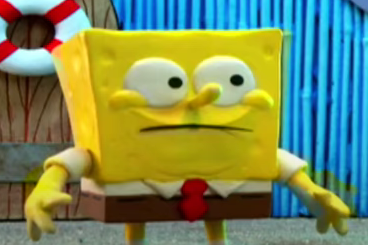 High Quality spongebob with clay Blank Meme Template