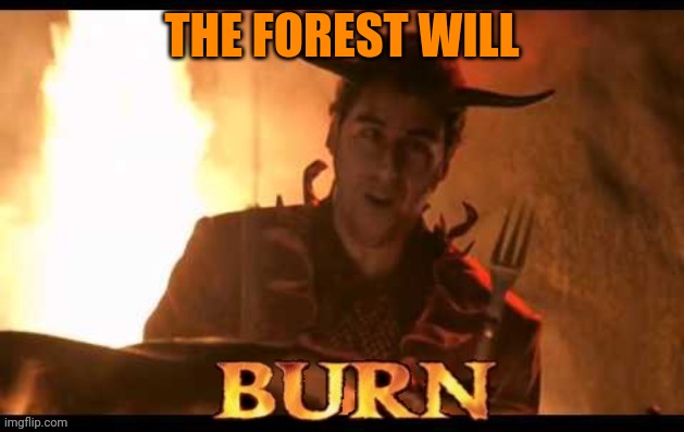 Burn | THE FOREST WILL | image tagged in burn | made w/ Imgflip meme maker
