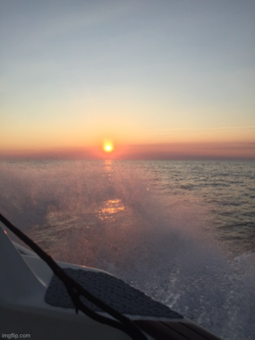 The beautiful sunset Taken off from my uncles boat | image tagged in sunset | made w/ Imgflip meme maker