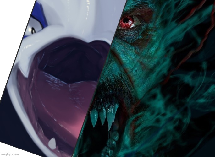 my best attempt at a morbius meme | image tagged in morbius,lugia mouth | made w/ Imgflip meme maker