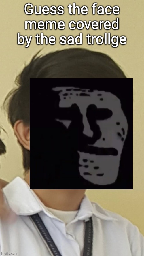 GUESS THE FACE MEME COVERED BY THE SAD TROLLGE | Guess the face meme covered by the sad trollge | image tagged in seems legit | made w/ Imgflip meme maker