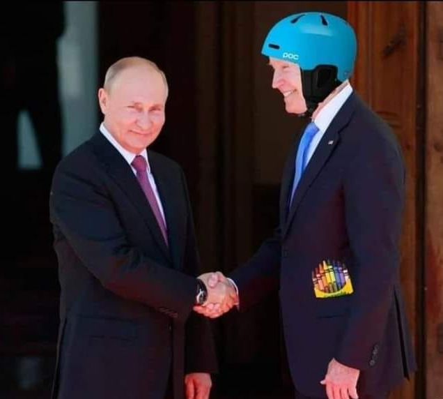 Putin meets Biden Blank Meme Template