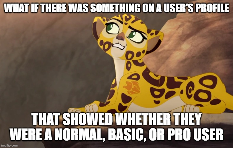 Fuli What If | WHAT IF THERE WAS SOMETHING ON A USER'S PROFILE; THAT SHOWED WHETHER THEY WERE A NORMAL, BASIC, OR PRO USER | image tagged in fuli what if,imgflip pro,imgflip users | made w/ Imgflip meme maker