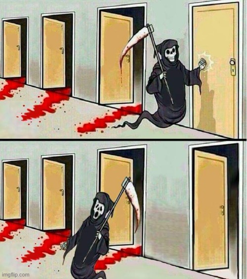 New template but a rework | image tagged in grim reaper running away | made w/ Imgflip meme maker