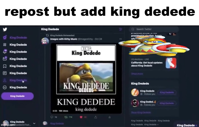 only 1-3 per repost, text or image | repost but add king dedede | made w/ Imgflip meme maker