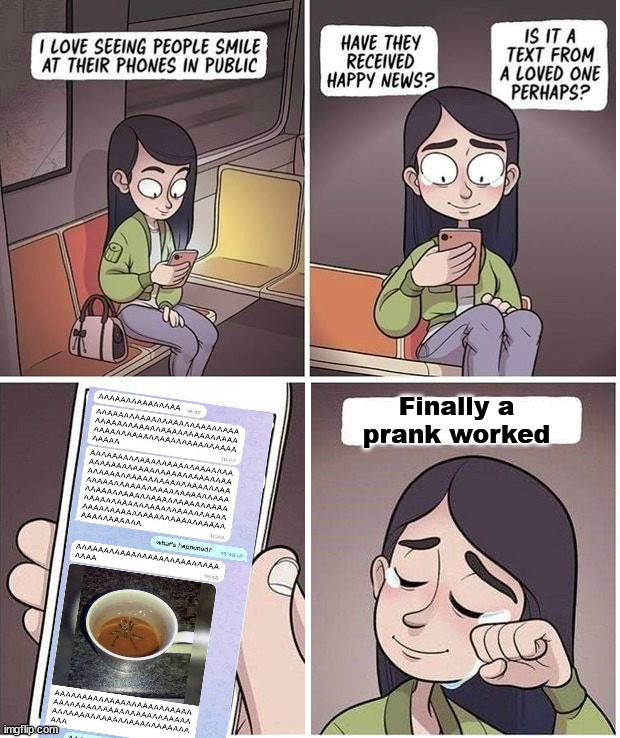 Seeing People Smile 1 | Finally a prank worked | image tagged in seeing people smile 1,comics/cartoons | made w/ Imgflip meme maker