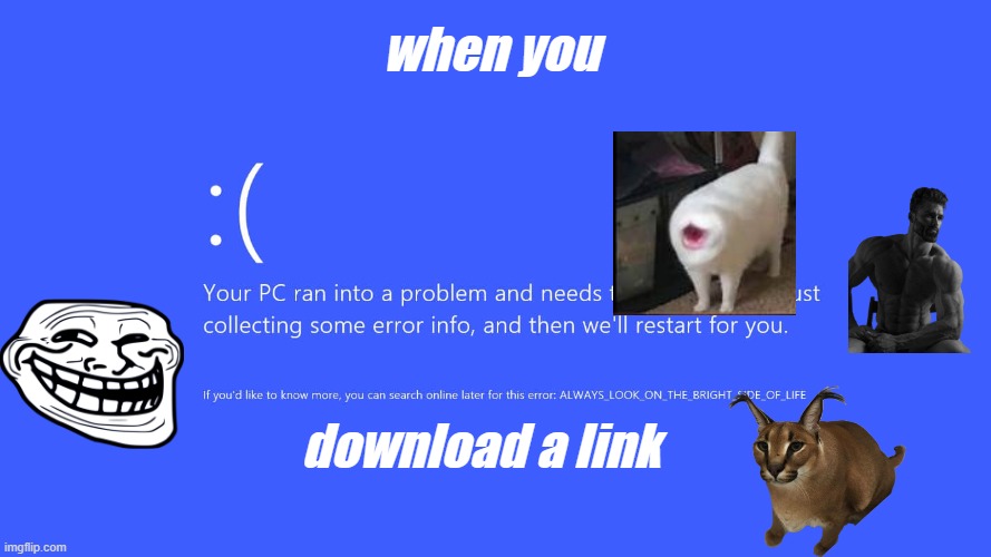 when you; download a link | made w/ Imgflip meme maker