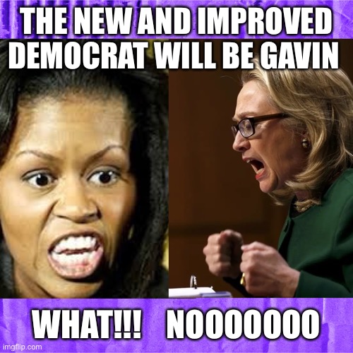 Next up democrat | THE NEW AND IMPROVED DEMOCRAT WILL BE GAVIN; WHAT!!!    NOOOOOOO | image tagged in yikes,funny,happy,memes,democrats | made w/ Imgflip meme maker