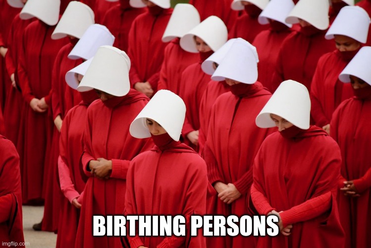 Irony | BIRTHING PERSONS | image tagged in birthing person,baby maker,playing god | made w/ Imgflip meme maker