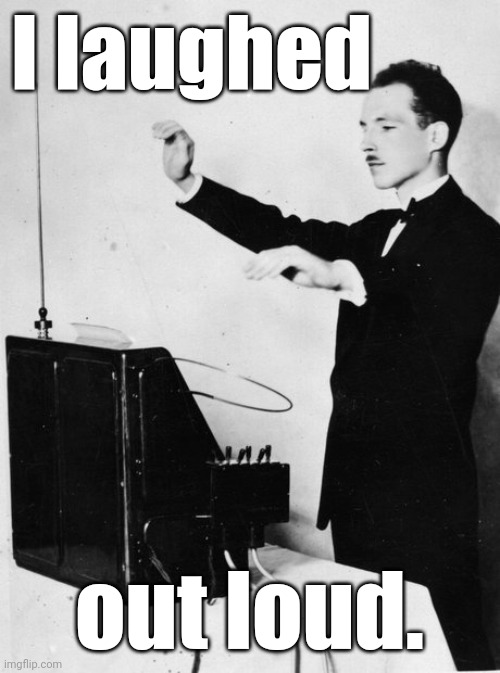 Theramin - Music for Nerds | I laughed out loud. | image tagged in theramin - music for nerds | made w/ Imgflip meme maker