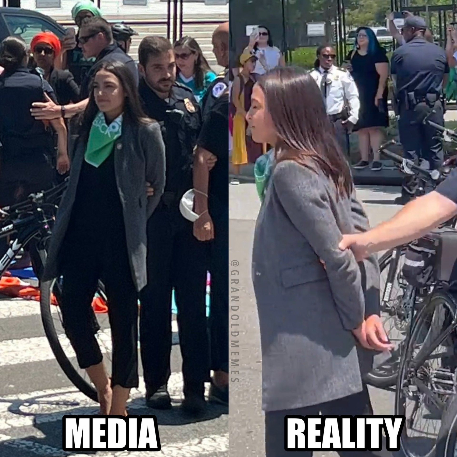 AOC fake handcuffs Blank Meme Template