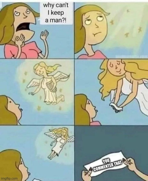 why cant i keep a man | YOU COMMENTED THAT | image tagged in why cant i keep a man | made w/ Imgflip meme maker