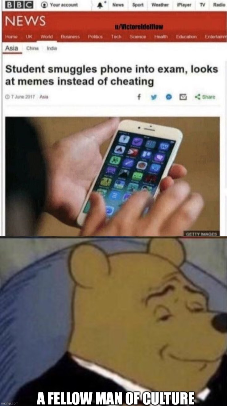 A FELLOW MAN OF CULTURE | image tagged in winnie the pooh with tuxedo,memes,funny | made w/ Imgflip meme maker