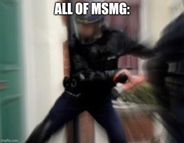 FBI Door Breach | ALL OF MSMG: | image tagged in fbi door breach | made w/ Imgflip meme maker