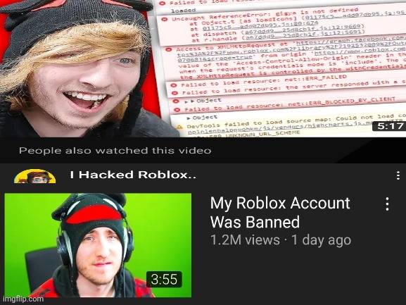 Reminder do not hack roblox | image tagged in roblox,youtube,memes,hacking | made w/ Imgflip meme maker