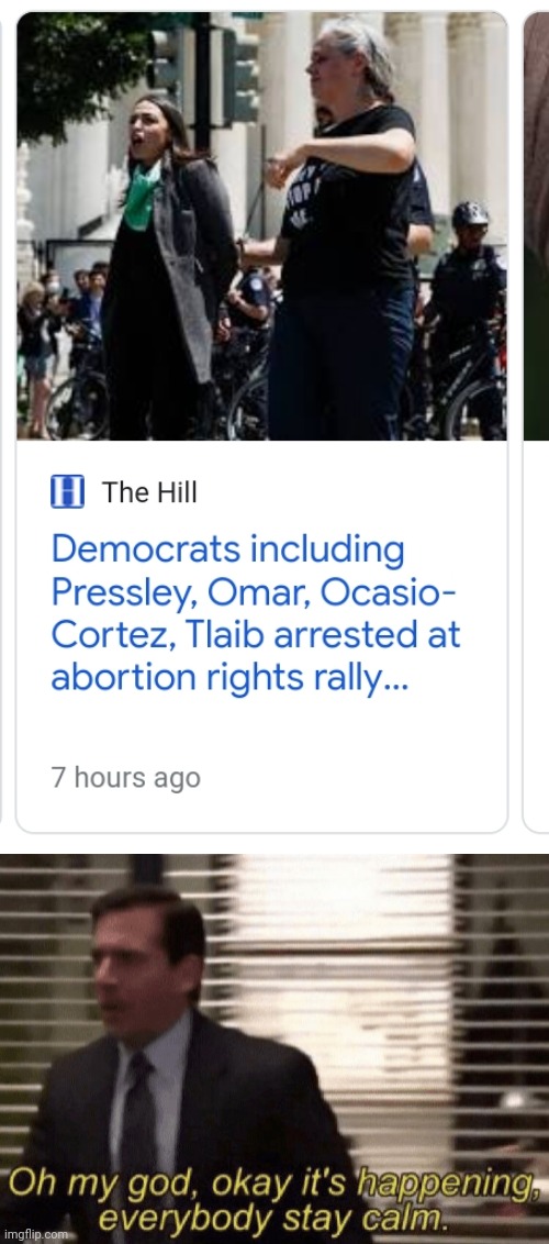 16 MEMBERS OF CONGRESS ARRESTED, ALL DEMOCRAT! | image tagged in oh my god okay it's happening everybody stay calm,democrats,congress,aoc,politics | made w/ Imgflip meme maker