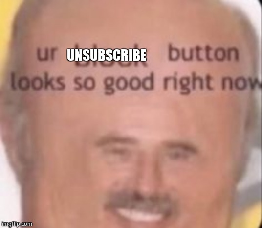 That block button looks good rn | UNSUBSCRIBE | image tagged in that block button looks good rn | made w/ Imgflip meme maker