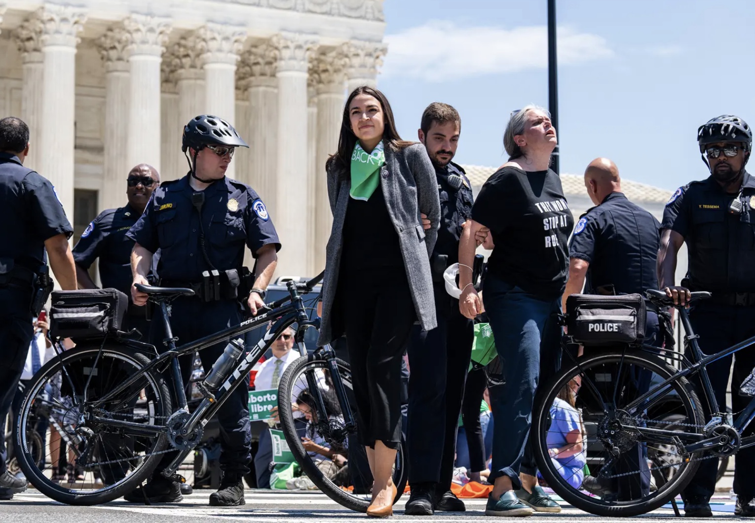 AOC in fake handcuffs Blank Meme Template