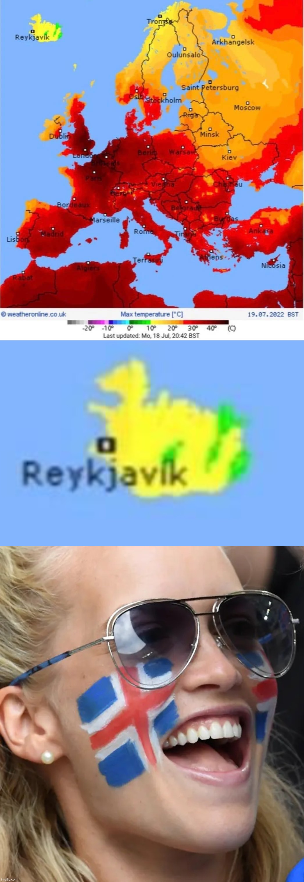 And the winner of 2022’s heat wave is | image tagged in europe heat wave summer 2022,icelandic woman,2022,heat wave,iceland,winner | made w/ Imgflip meme maker