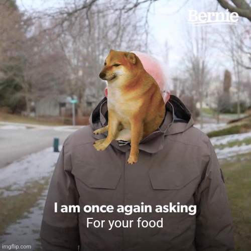 Hungra doge | For your food | image tagged in memes,bernie i am once again asking for your support | made w/ Imgflip meme maker