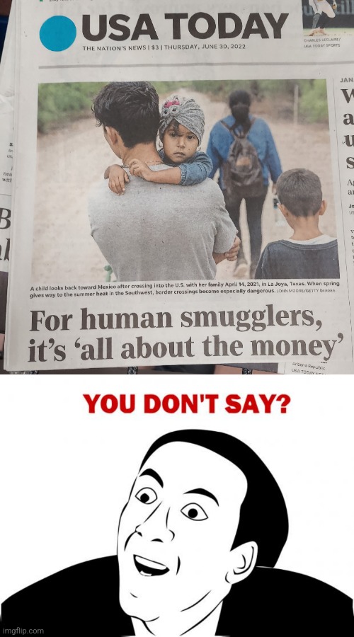 Paper headline | image tagged in memes,you don't say | made w/ Imgflip meme maker