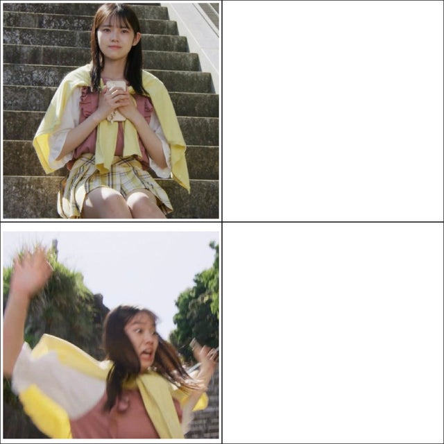 High Quality Haruka calm and Haruka shocked (Donbrothers meme collection) Blank Meme Template