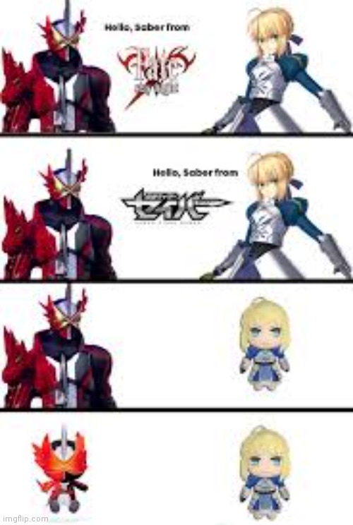 Saber versus Saber | image tagged in memes | made w/ Imgflip meme maker