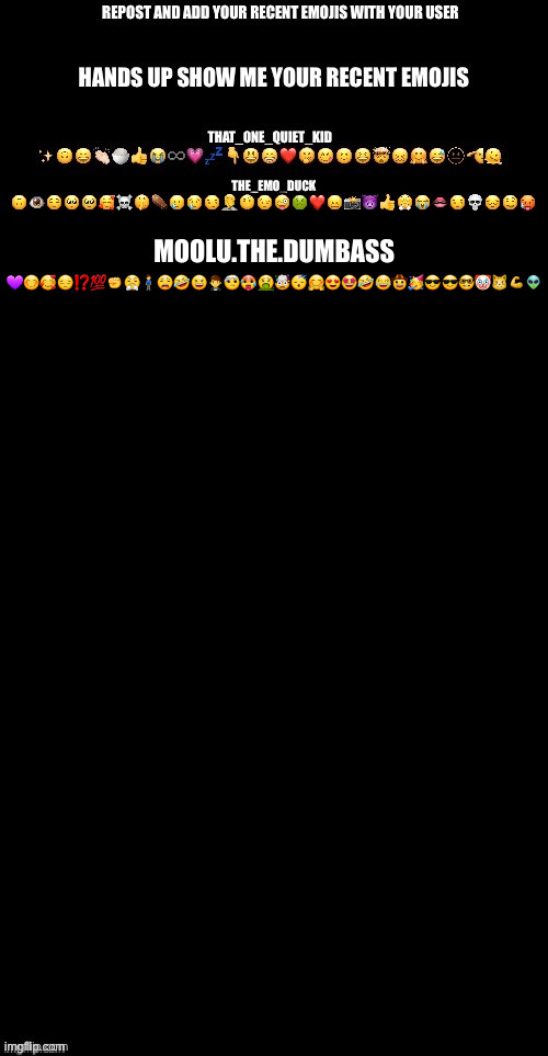 💜😊🥰😔⁉️💯✊😤🧍‍♂️😩🤣😆🤵‍♂️🤕🥵🤮🤯😴🤗😍🤩🤣😂🤠🥳😎😎🤓🤡😼💪👽; MOOLU.THE.DUMBASS | made w/ Imgflip meme maker