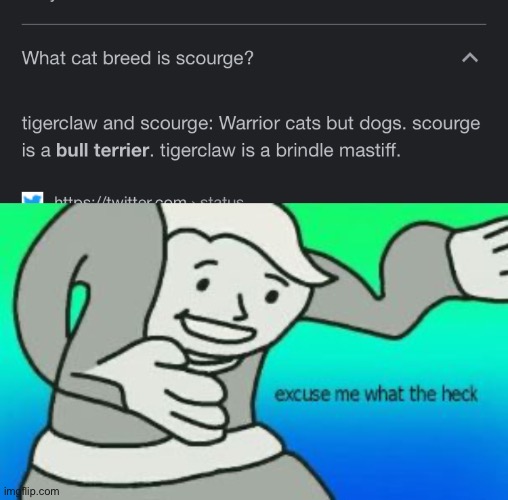 Scourge is not a dog though! | image tagged in excuse me what the heck | made w/ Imgflip meme maker