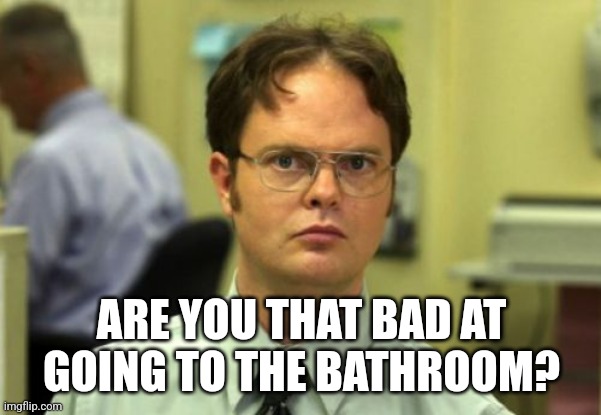 False | ARE YOU THAT BAD AT GOING TO THE BATHROOM? | image tagged in false | made w/ Imgflip meme maker