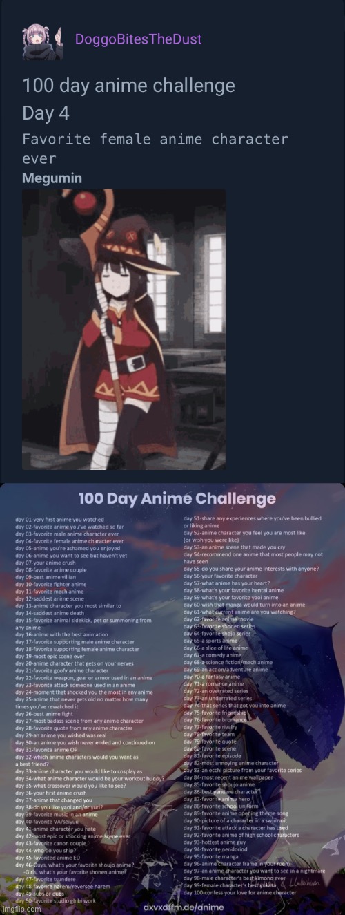 I forgor | image tagged in 100 day anime challenge | made w/ Imgflip meme maker